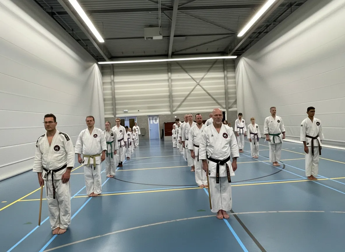 Kumite oefening tijdens karatetraining