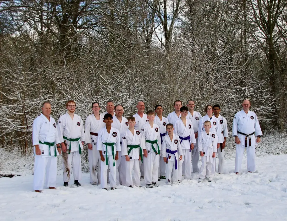 Groepsfoto Karateschool Cor Slok - Wintertraining 2026